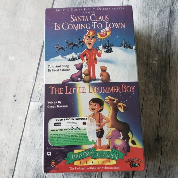 Sealed Santa Claus Is Coming to Town / The Little Drummer Boy ( 2 VHS 1996) - Picture 1 of 2